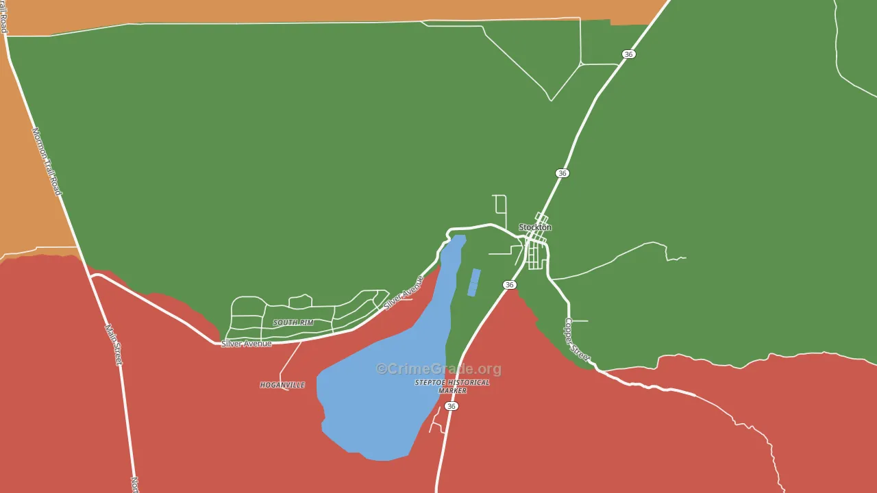 Stockton, UT Map of Assault Rates