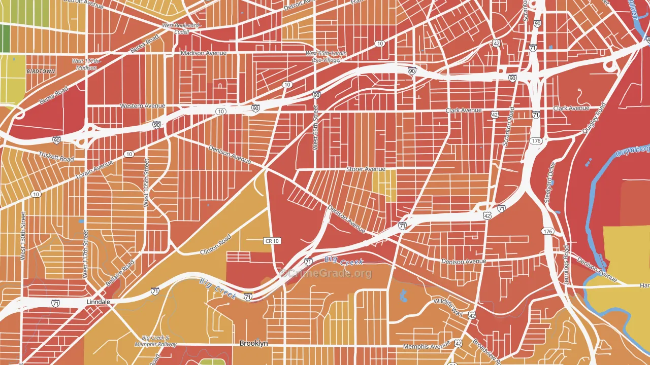 Stockyards, Cleveland, OH Map of Assault Rates