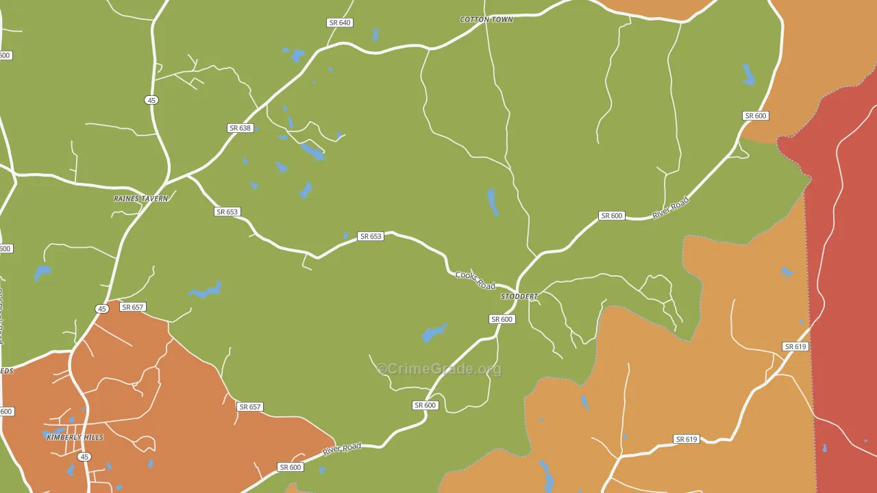 Stoddert, VA Map of Assault Rates