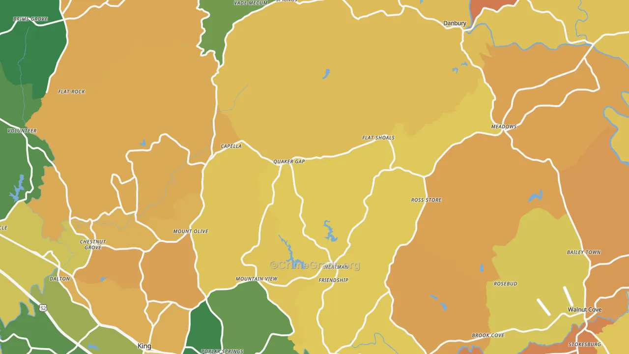 Stokes County, NC Map of Assault Rates