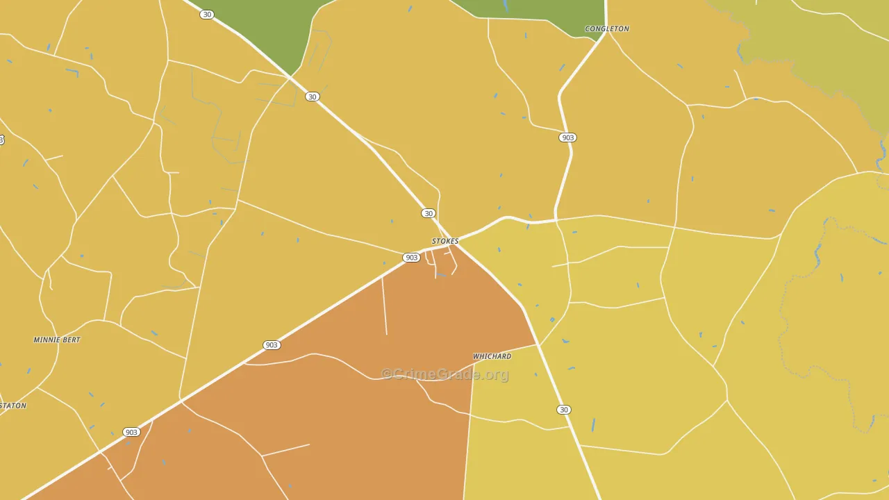 Stokes, NC Map of Assault Rates