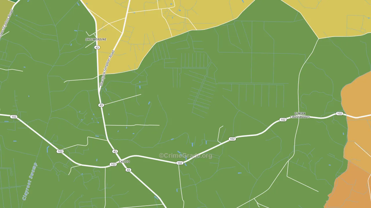 Stokestown, NC Map of Assault Rates