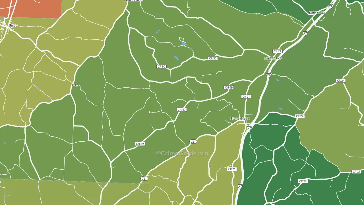 Stone Creek, OH Map of Assault Rates