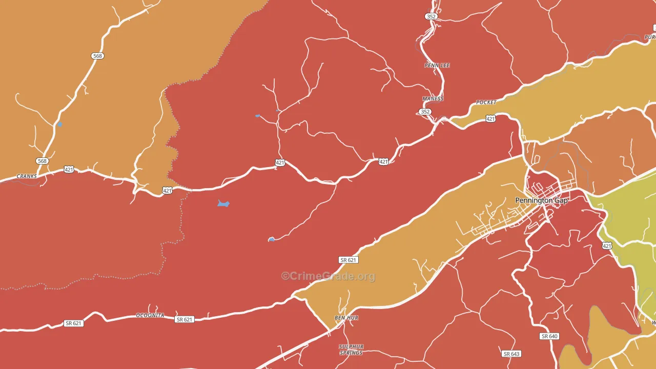 Stone Creek, VA Map of Assault Rates