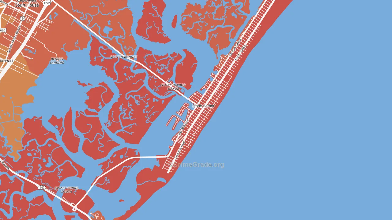 Stone Harbor, NJ Map of Assault Rates