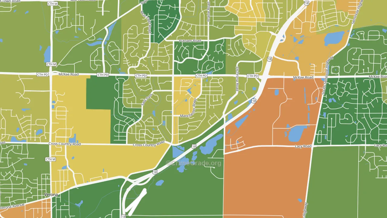 Stone Meadows, Madison, WI Map of Assault Rates