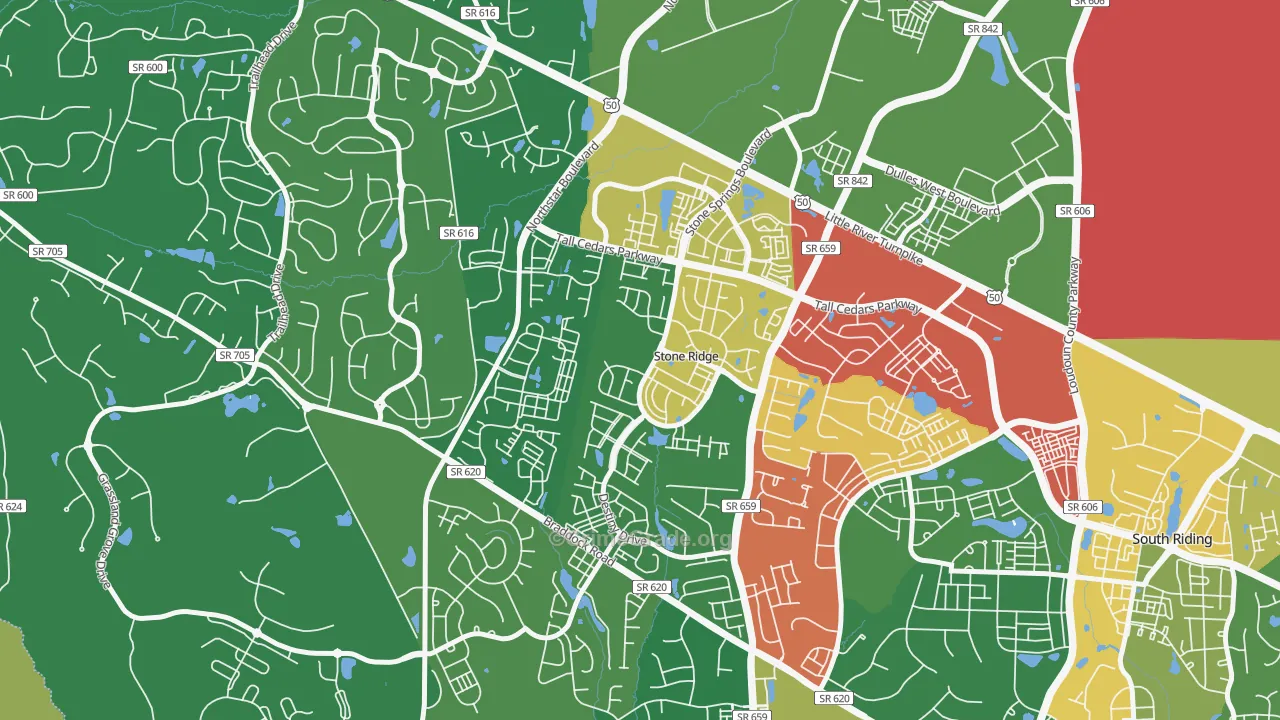 Stone Ridge, VA Map of Assault Rates