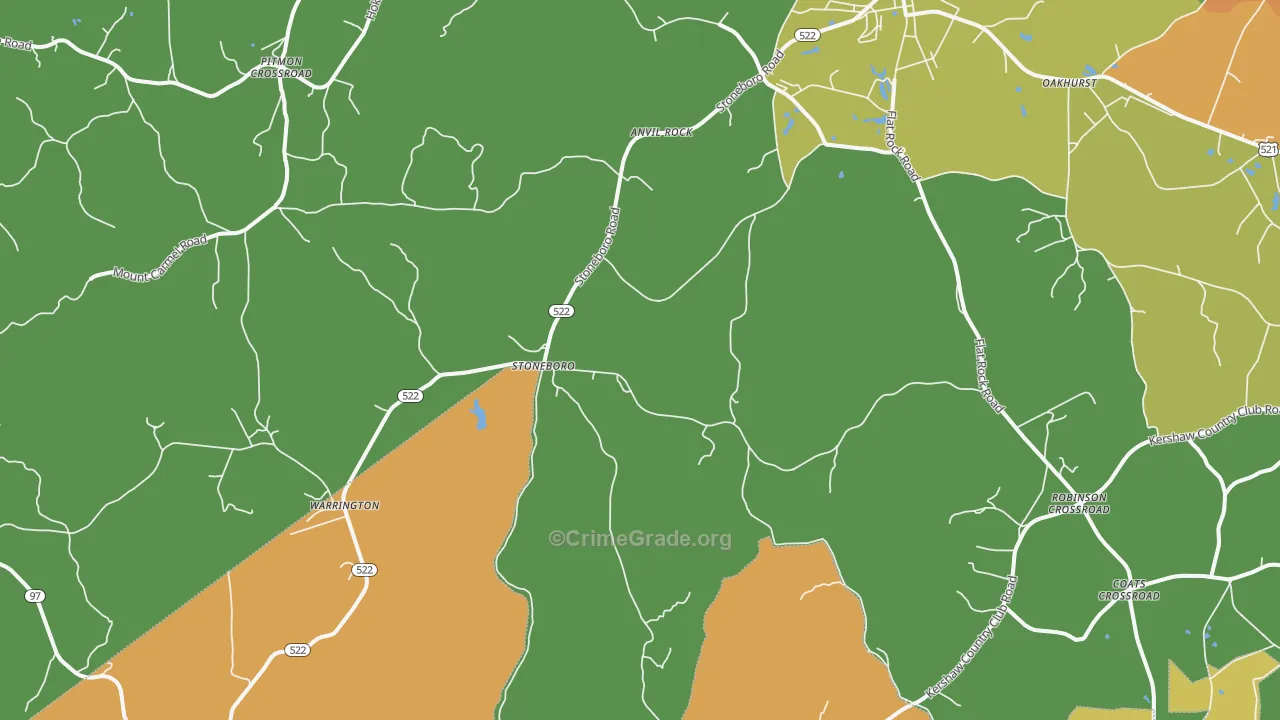 Stoneboro, SC Map of Assault Rates