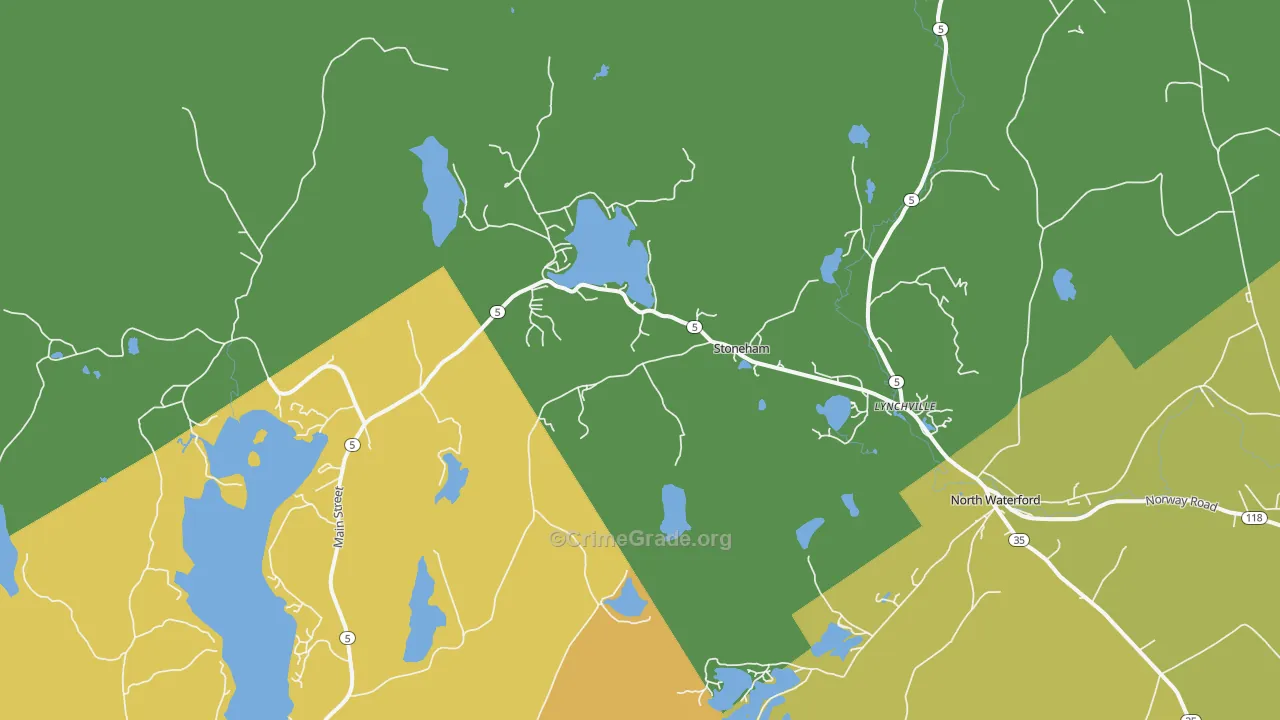 Stoneham, ME Map of Assault Rates