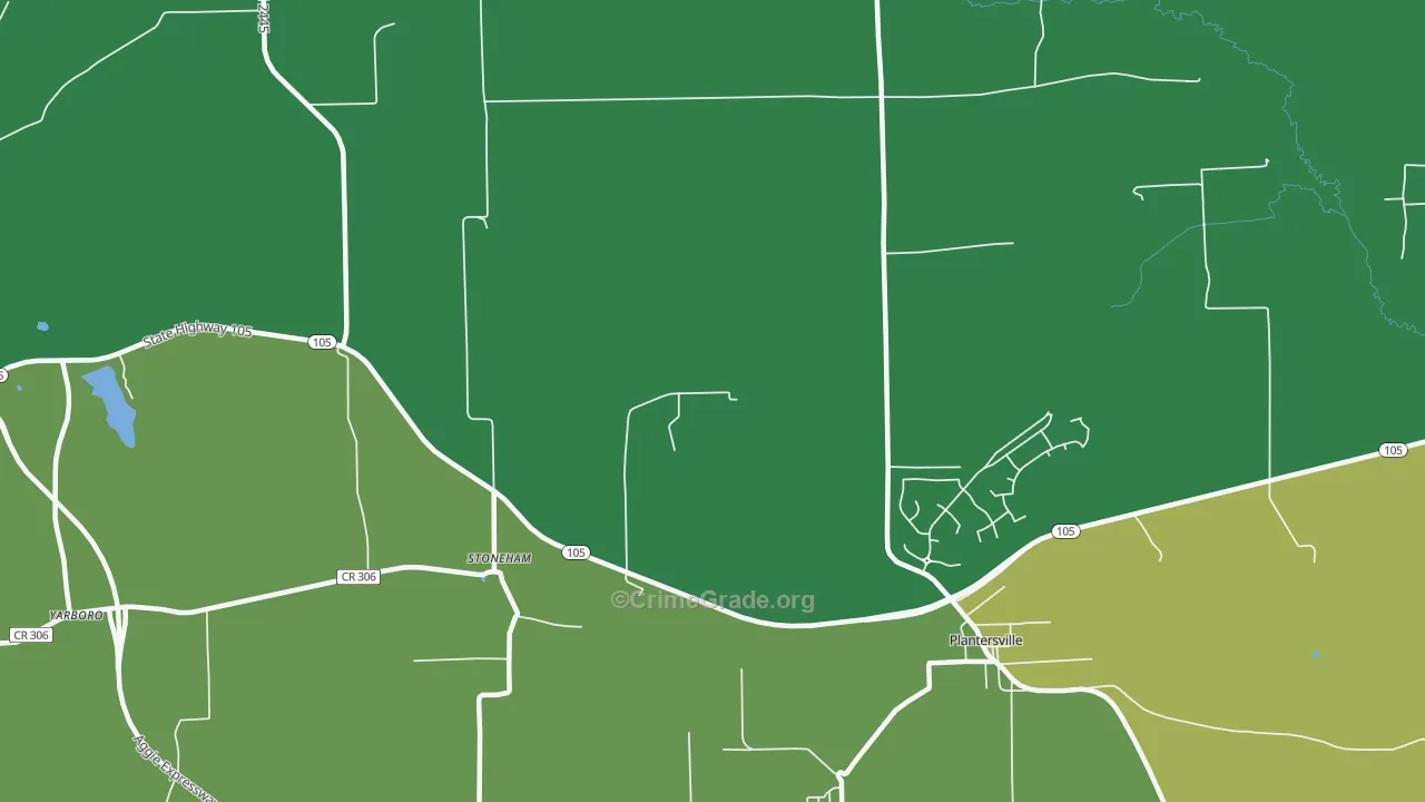 Stoneham, TX Map of Assault Rates