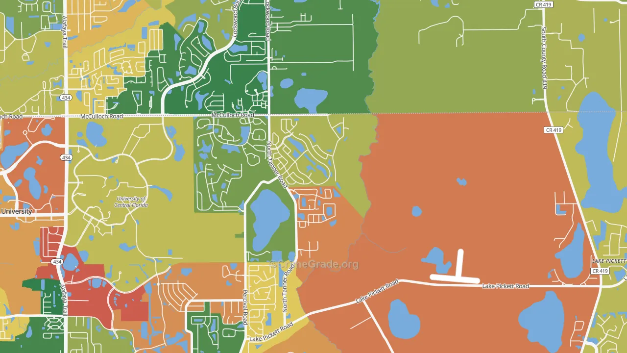 Stonemeade, Alafaya, FL Map of Assault Rates