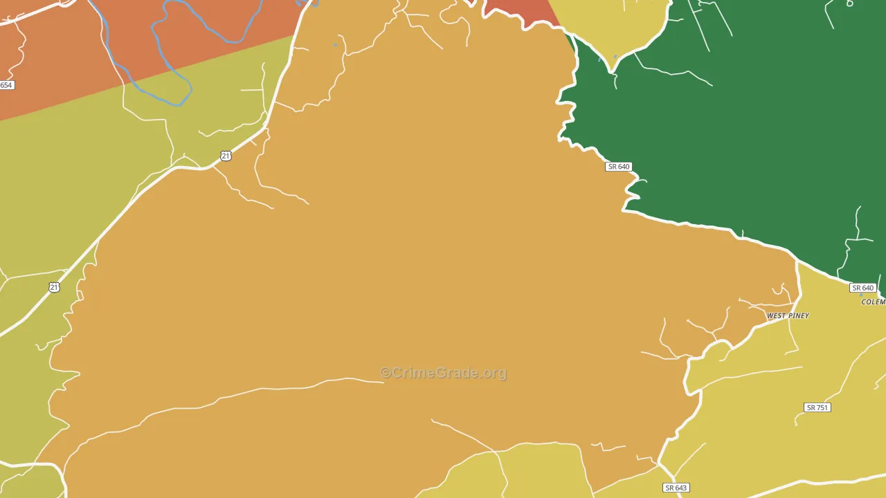 Stones Mill, VA Map of Assault Rates
