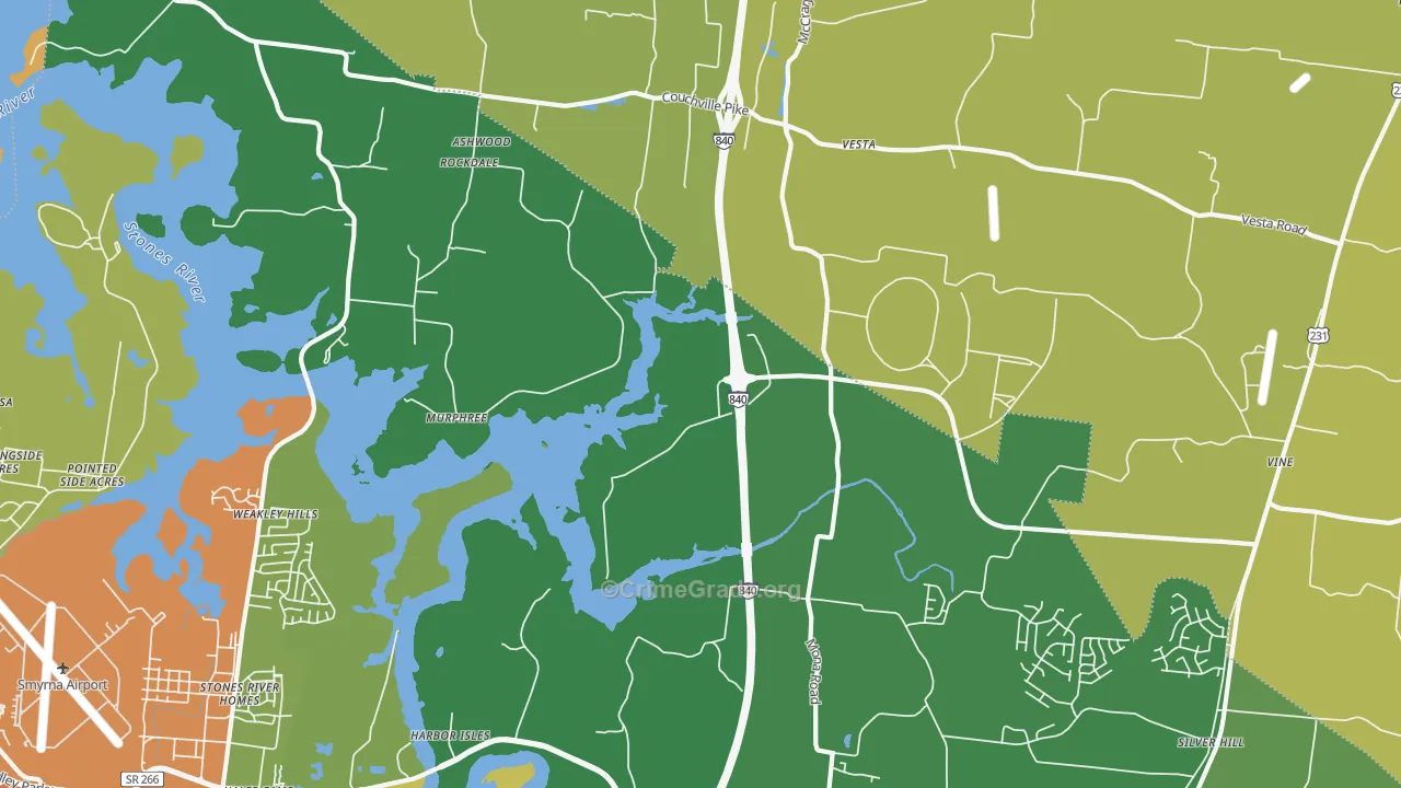 Stones River Homes, TN Map of Assault Rates