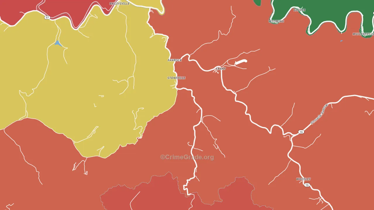 Stoneville, WV Map of Assault Rates