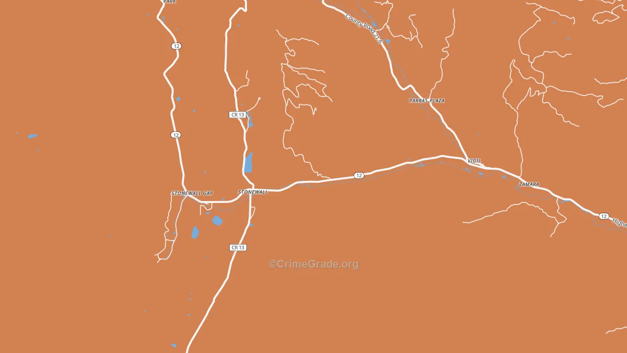 Stonewall, CO Map of Assault Rates