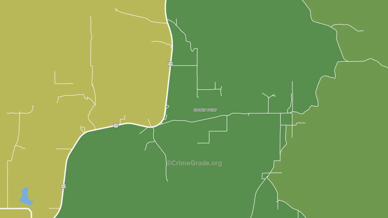 Stoney Point, OK Map of Assault Rates