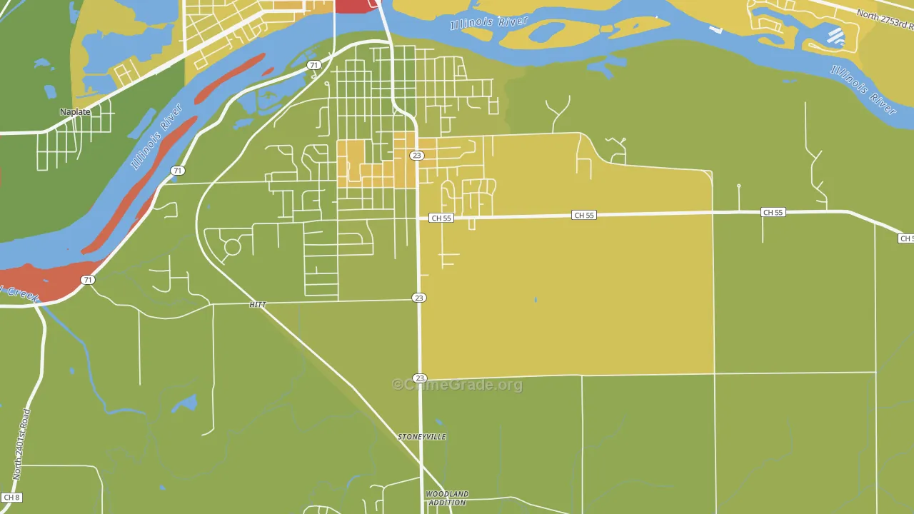 Stoneyville, IL Map of Assault Rates
