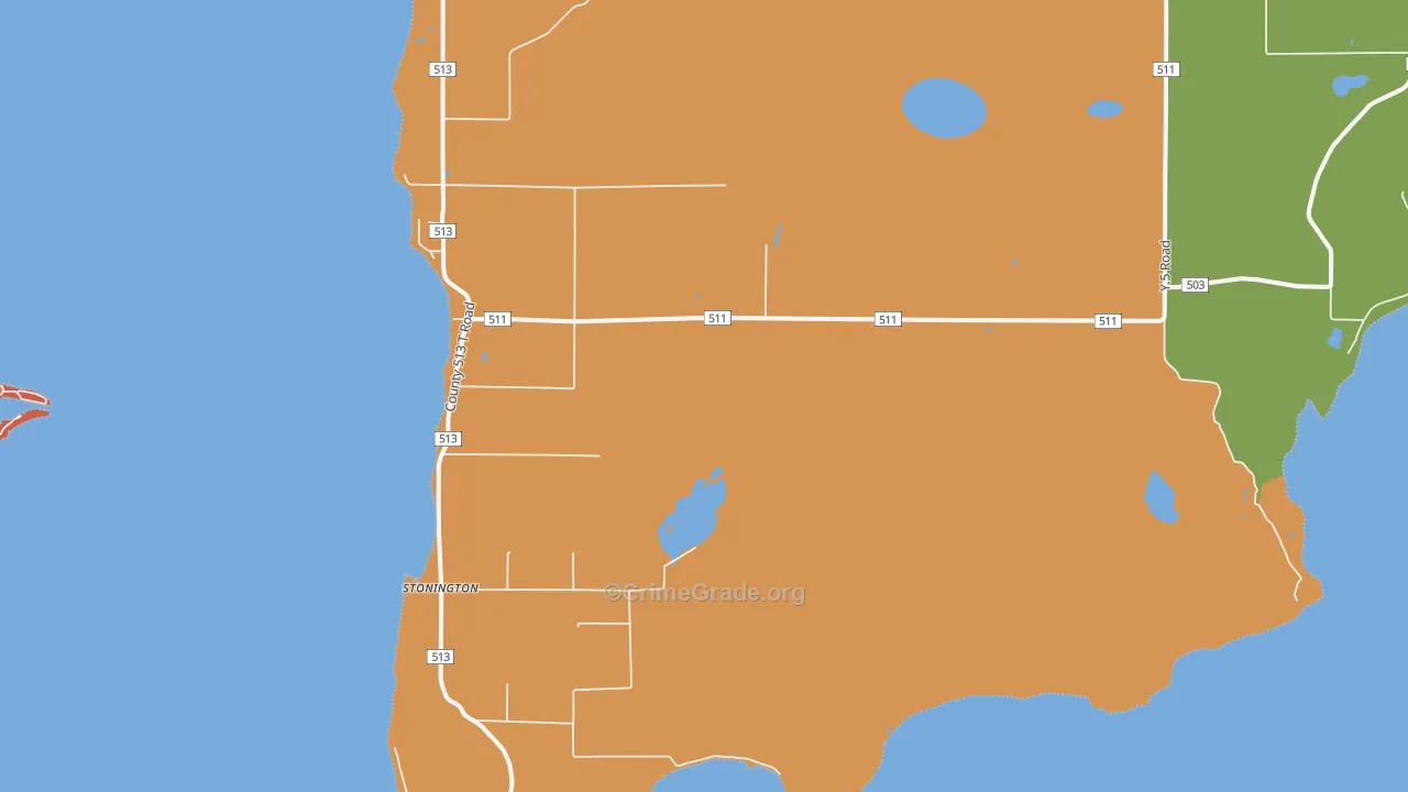 Stonington, MI Map of Assault Rates