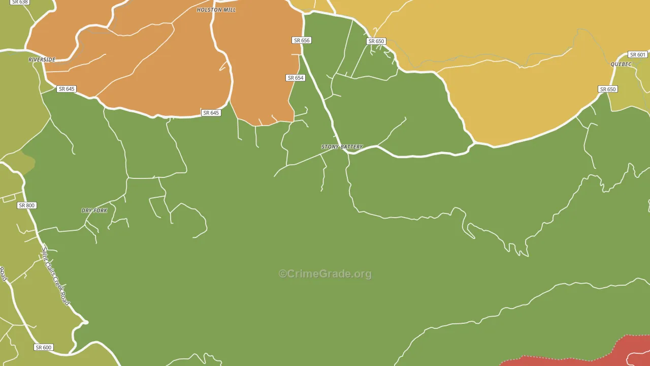 Stony Battery, VA Map of Assault Rates