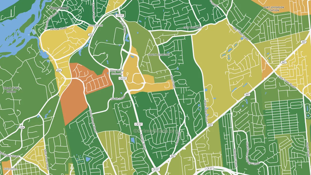Stony Brook University, NY Map of Assault Rates