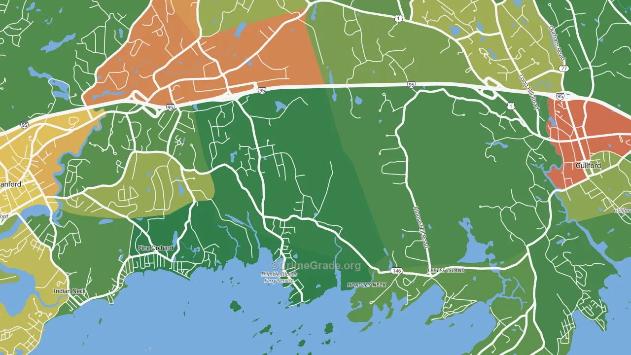 Stony Creek, CT Map of Assault Rates
