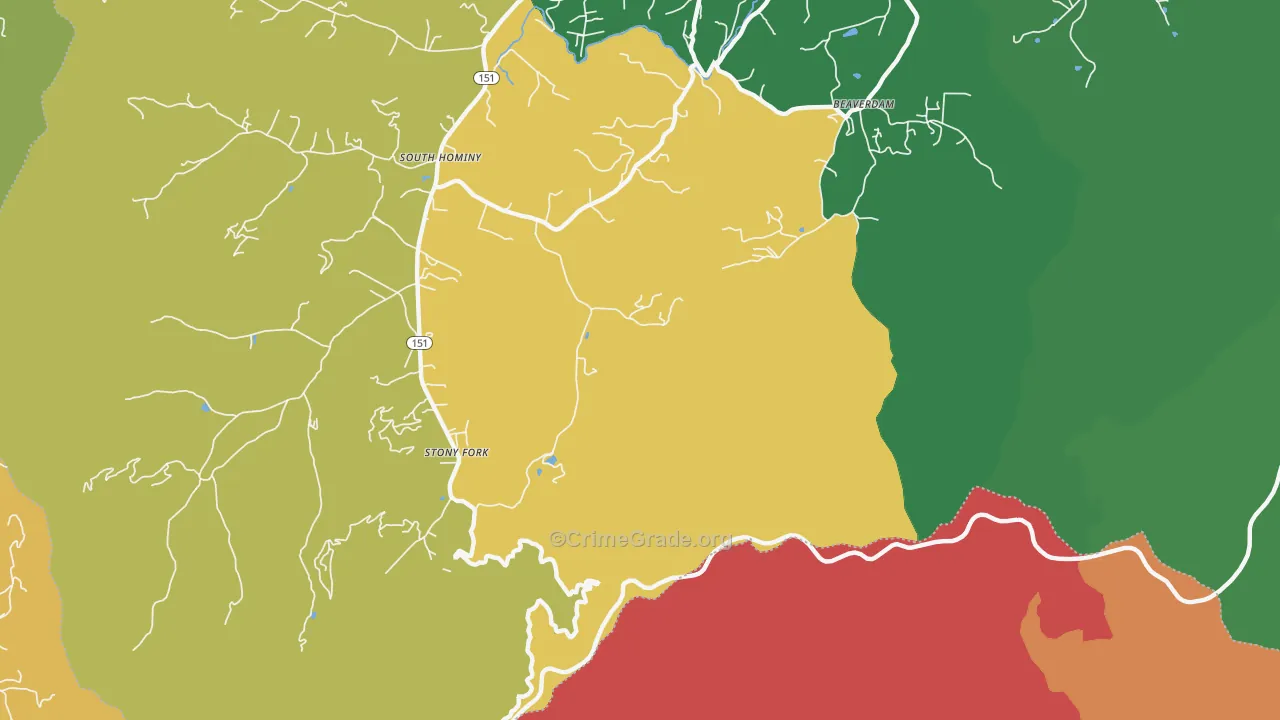 Stony Fork, NC Map of Assault Rates