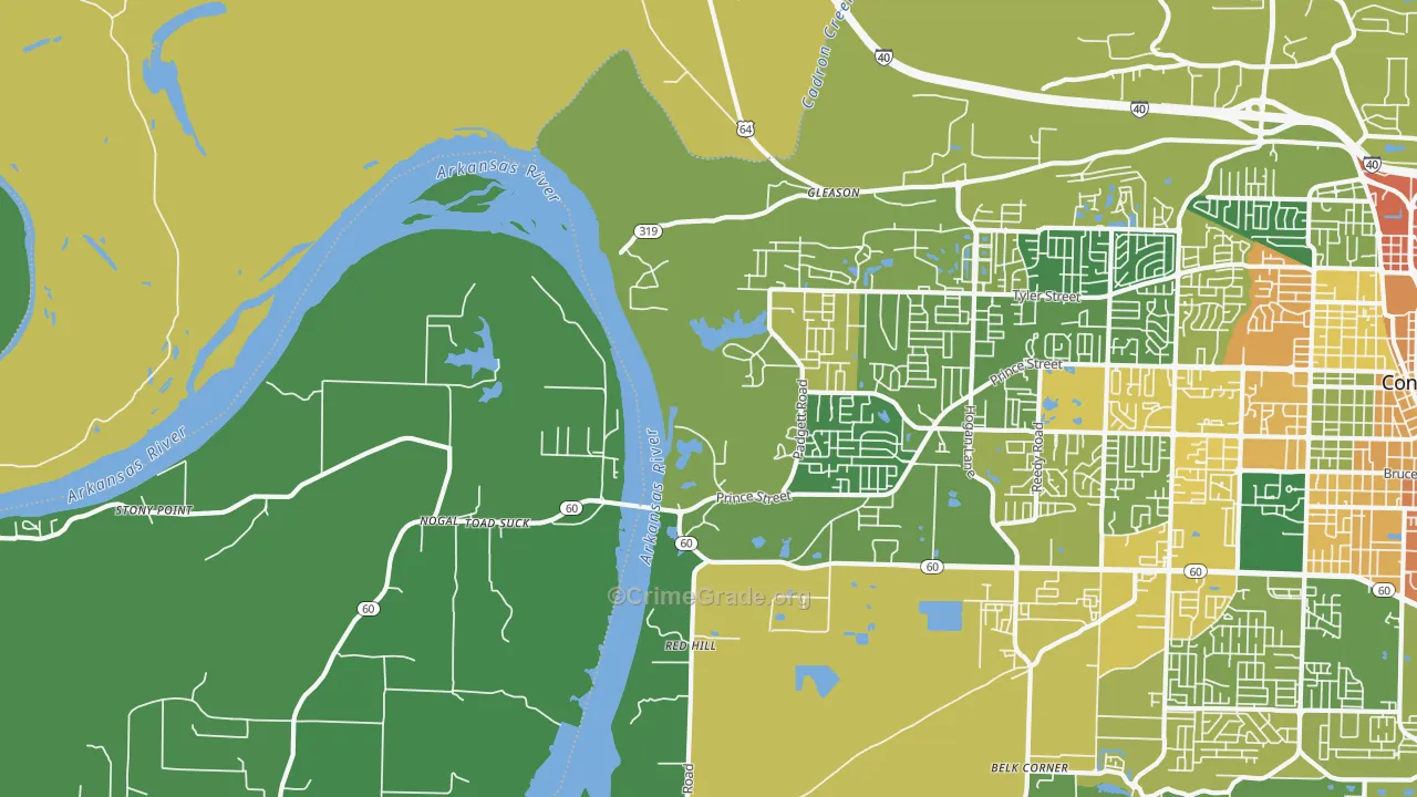 Stony Point, AR Map of Assault Rates