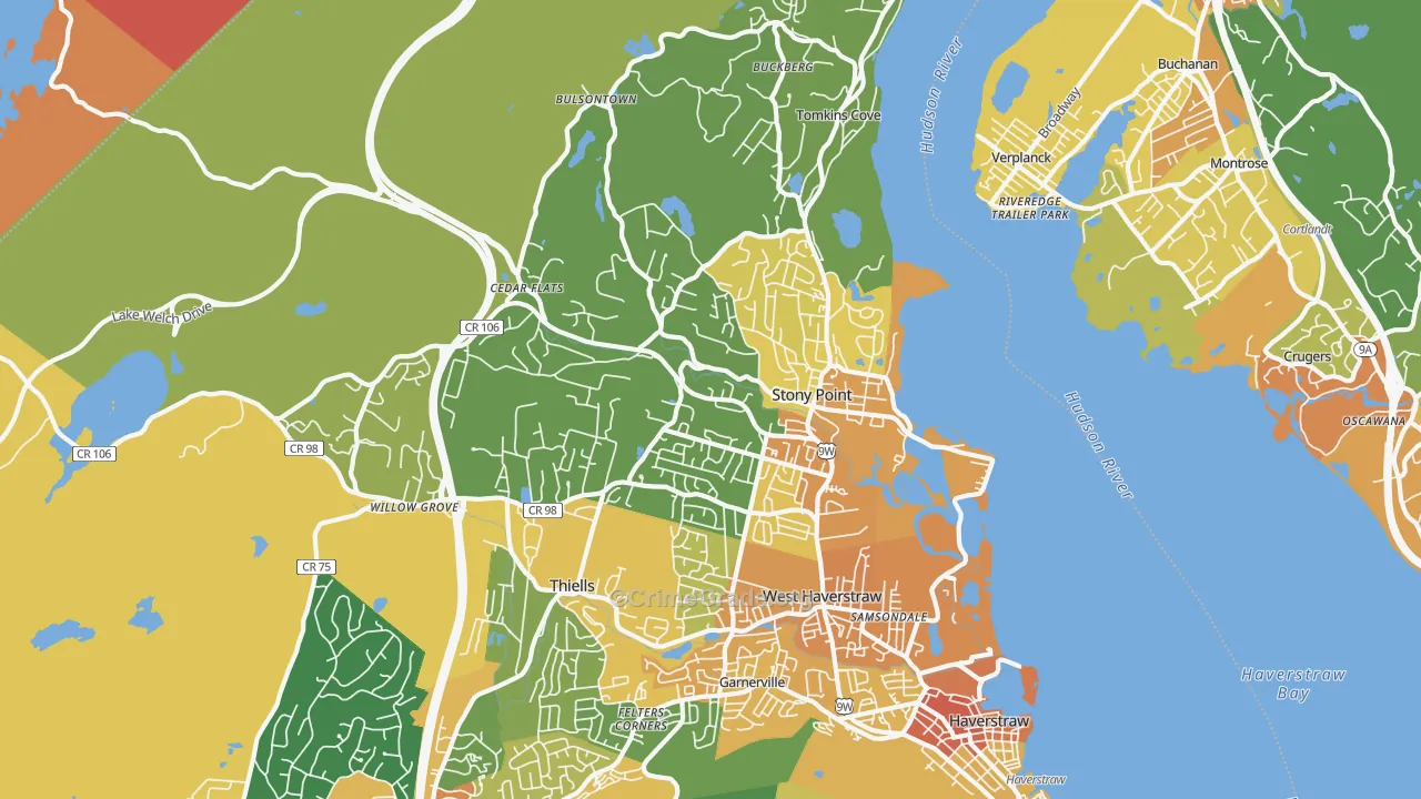 Stony Point, NY Map of Assault Rates