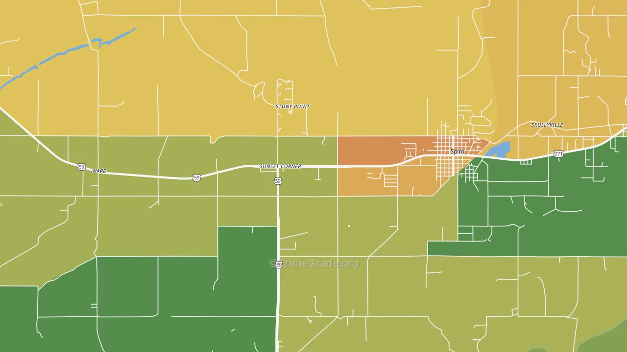 Stony Point, OK Map of Assault Rates