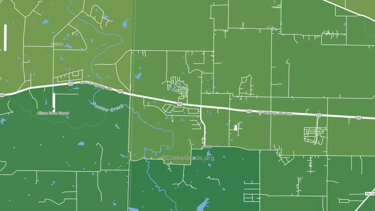 Stony, TX Map of Assault Rates