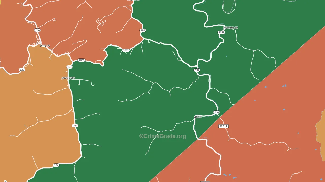 Stopover, KY Map of Assault Rates