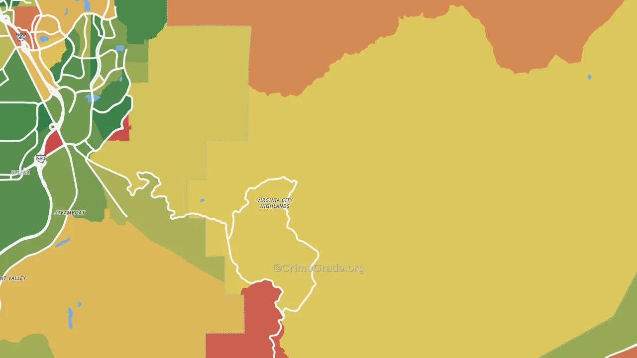 Storey County, NV Map of Assault Rates
