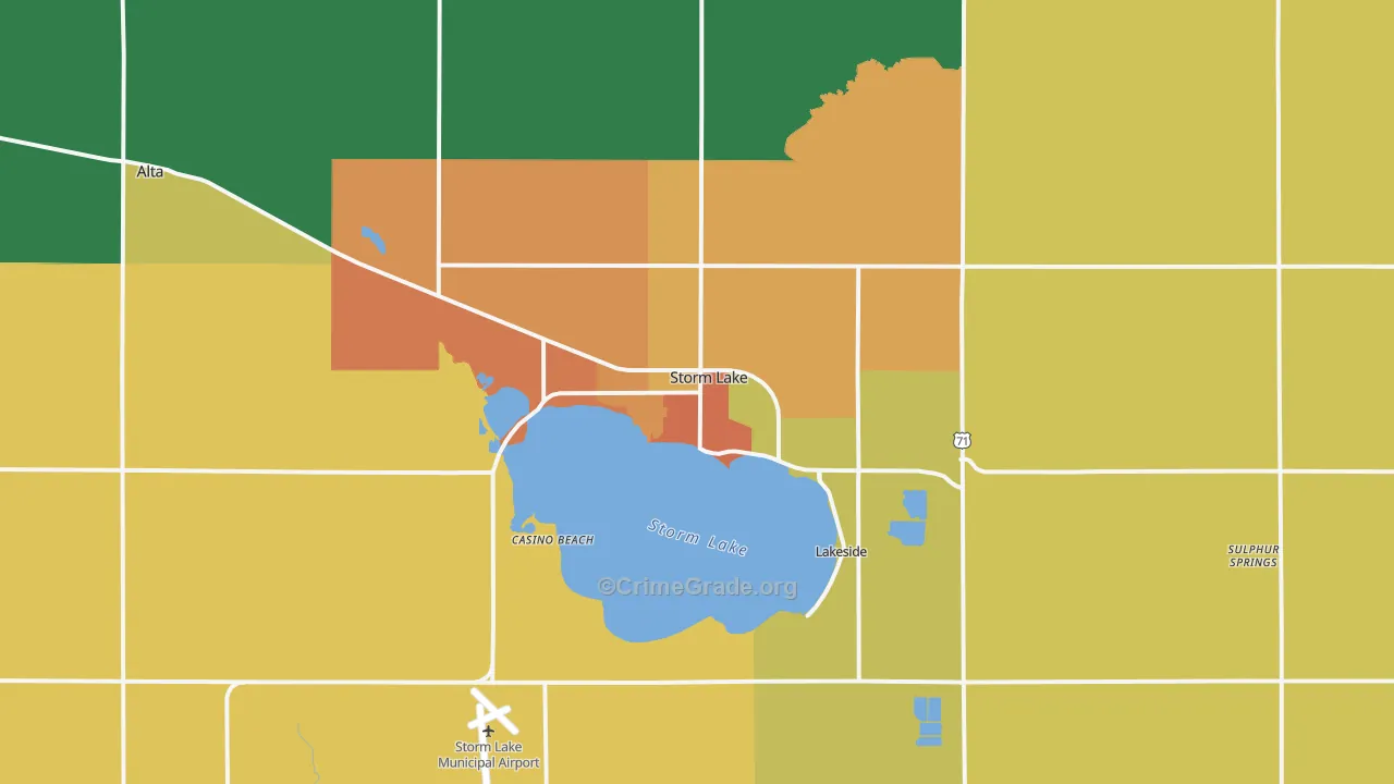 Storm Lake, IA Map of Assault Rates