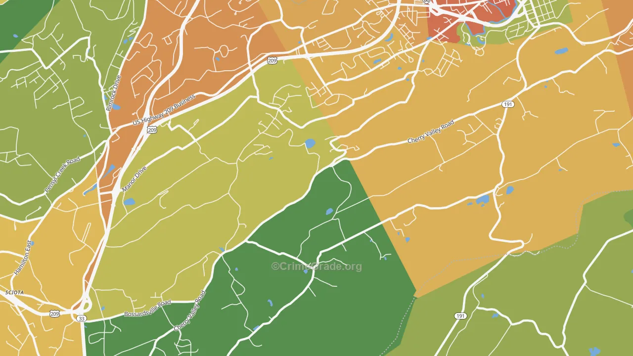 Stormville, PA Map of Assault Rates