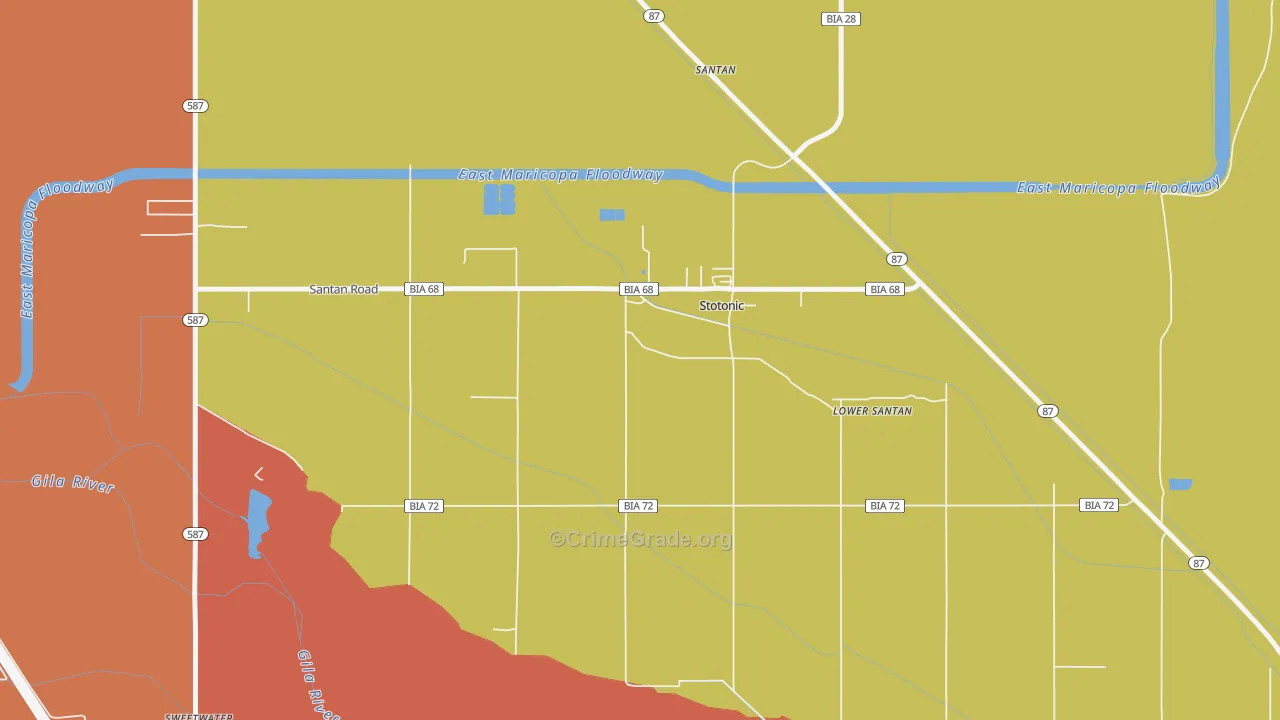 Stotonic Village, AZ Map of Assault Rates