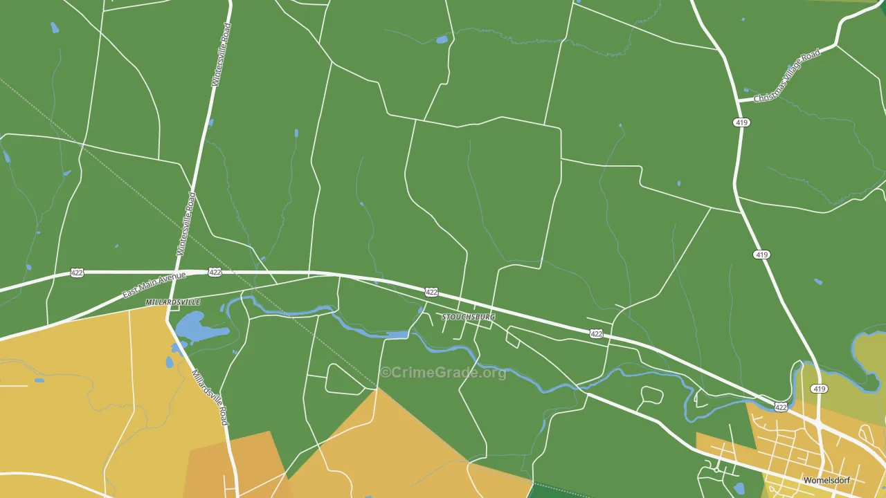 Stouchsburg, PA Map of Assault Rates