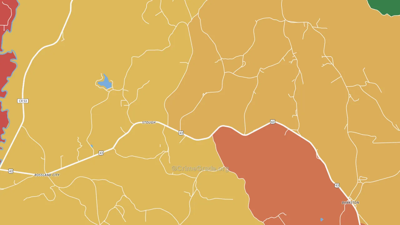 Stough, AL Map of Assault Rates