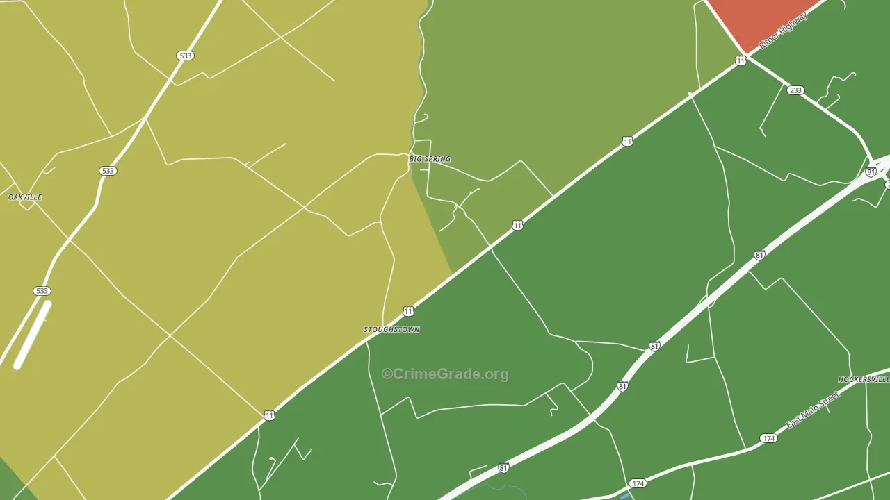 Stoughstown, PA Map of Assault Rates