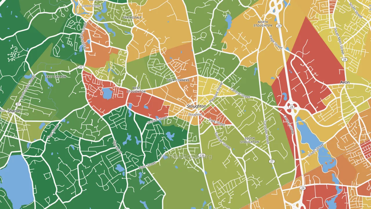 Stoughton, MA Map of Assault Rates
