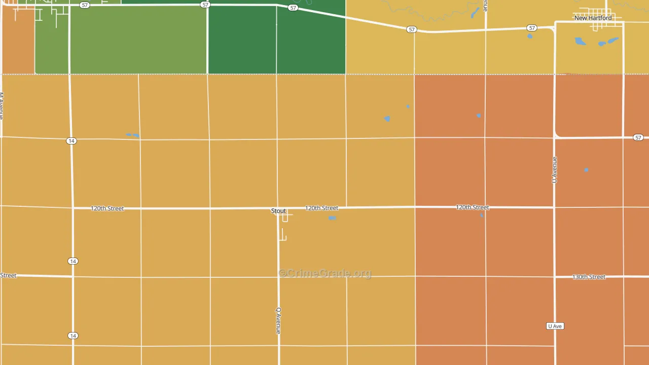 Stout, IA Map of Assault Rates