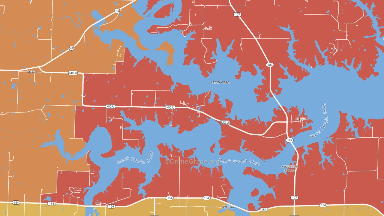 Stoutsville, MO Map of Assault Rates