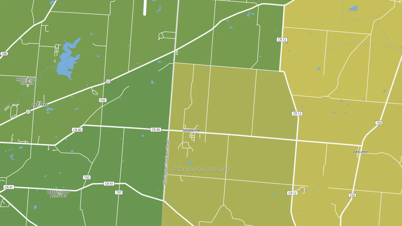 Stoutsville, OH Map of Assault Rates