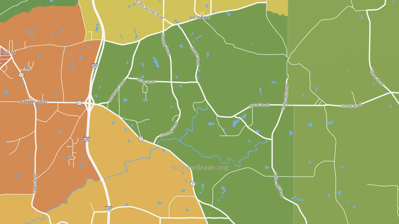Stovall, GA Map of Assault Rates