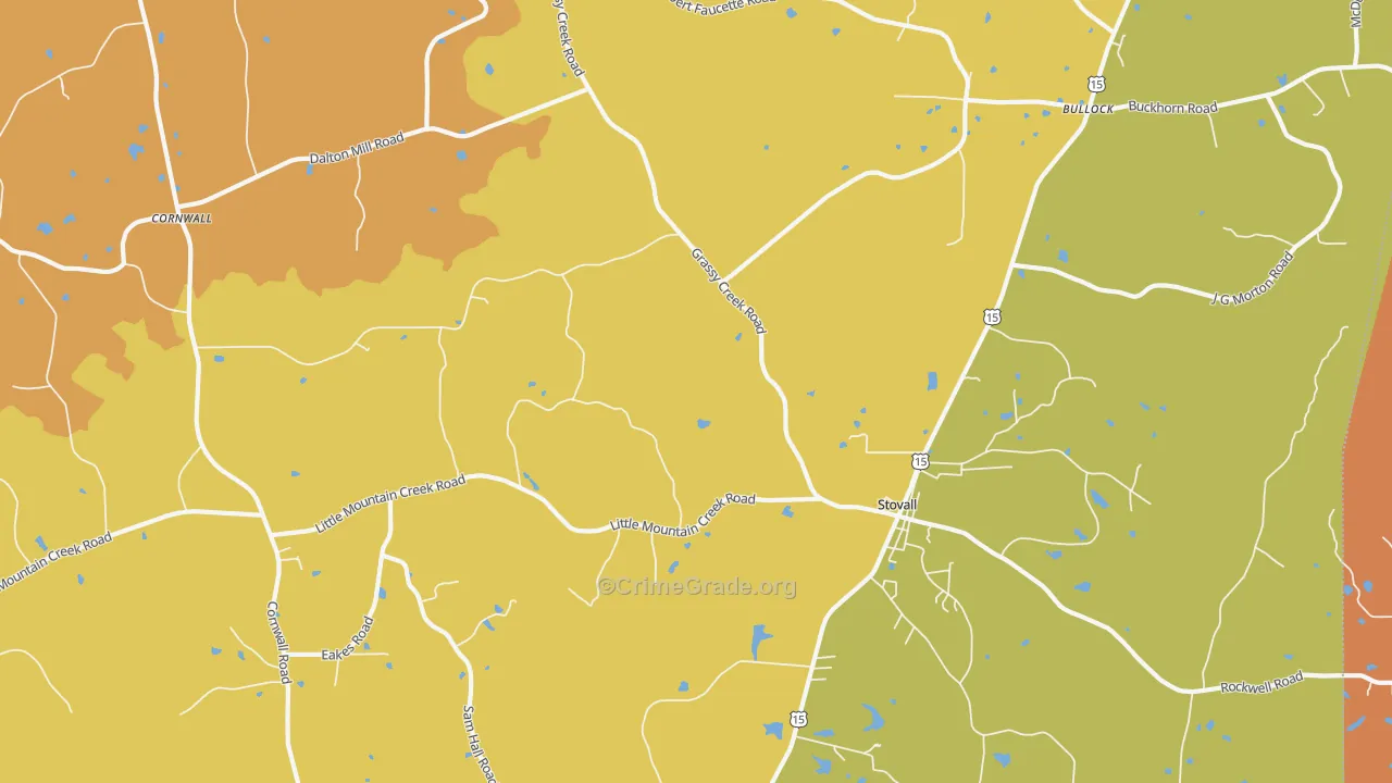 Stovall, NC Map of Assault Rates