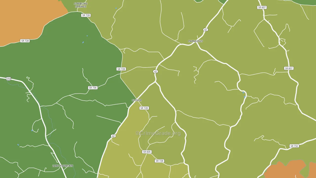 Stover, VA Map of Assault Rates