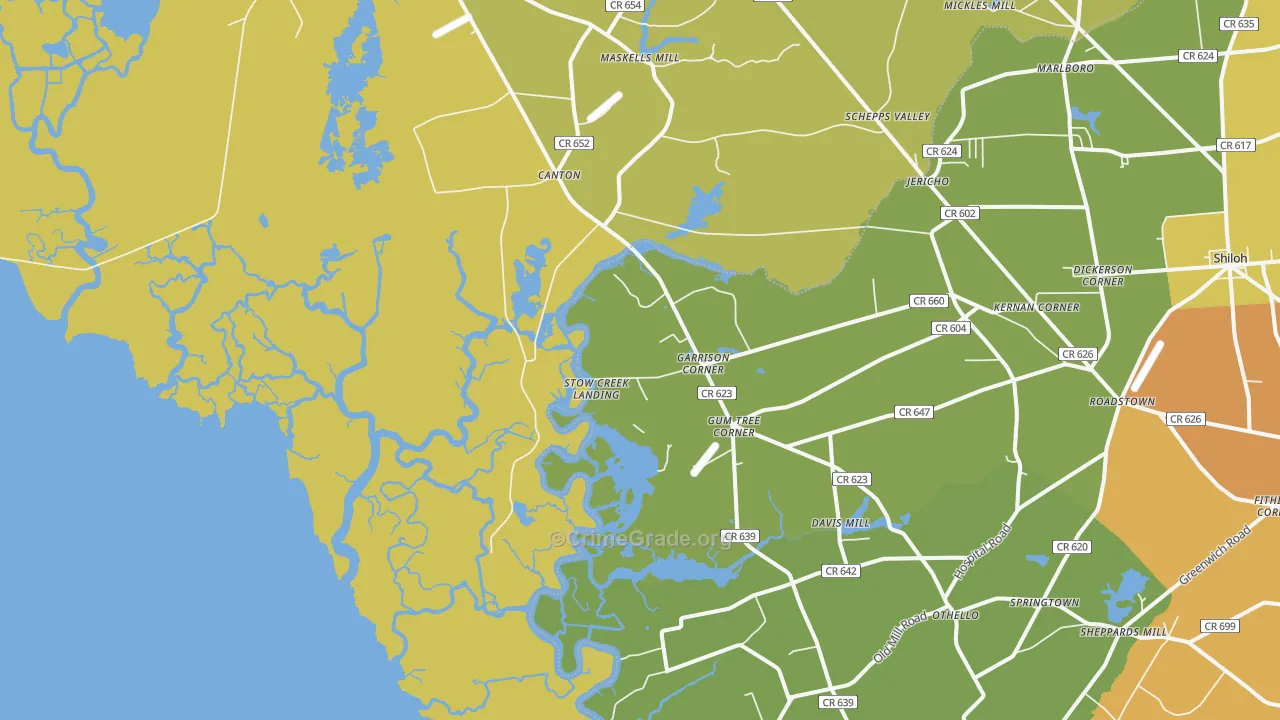 Stow Creek Landing, NJ Map of Assault Rates