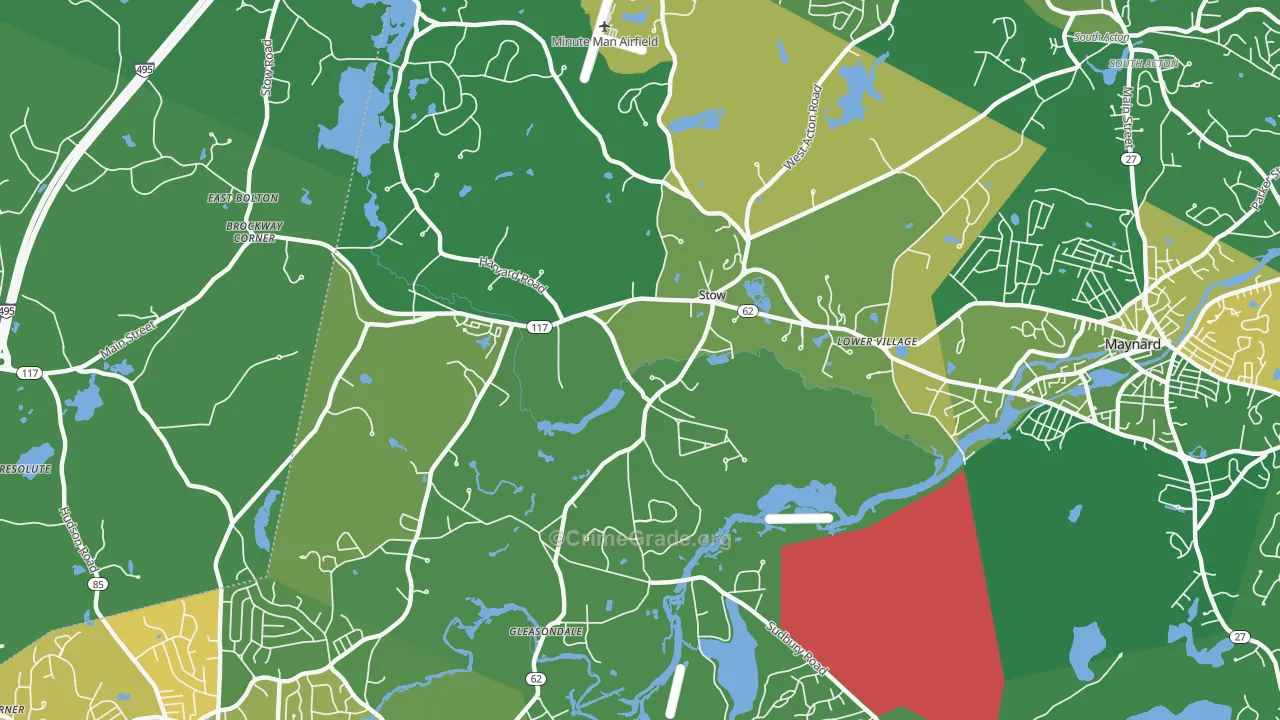 Stow, MA Map of Assault Rates