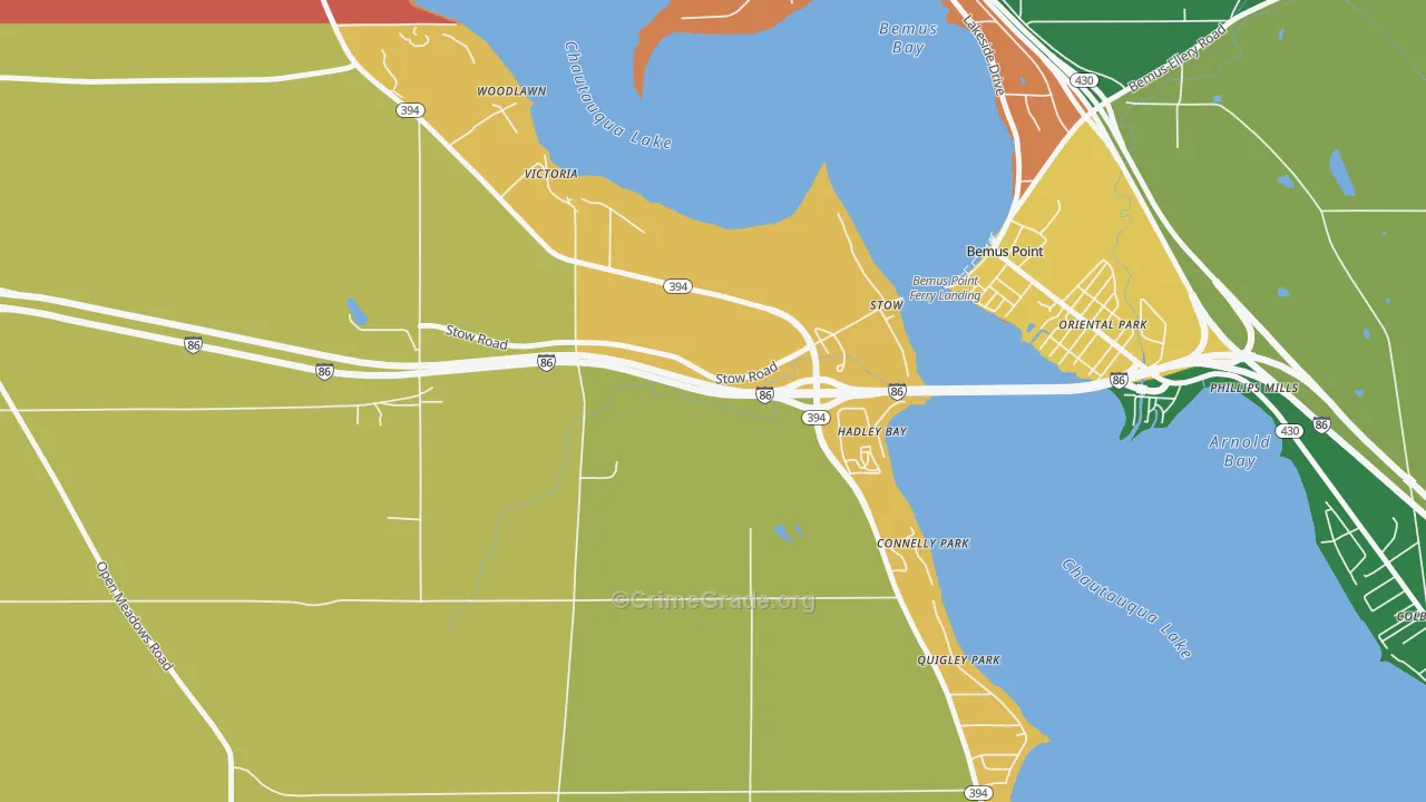 Stow, NY Map of Assault Rates