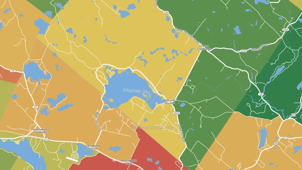 Strafford, NH Map of Assault Rates