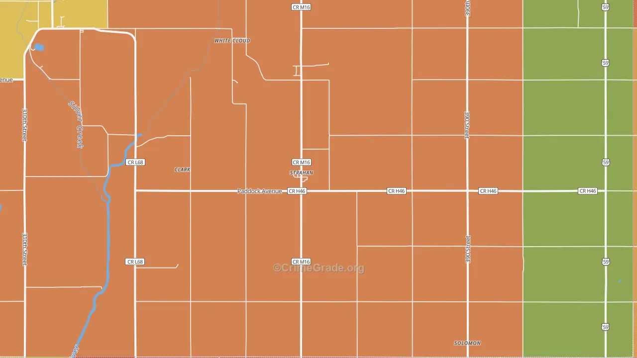 Strahan, IA Map of Assault Rates